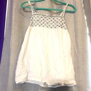 Cute white Hippie embroidered tank top